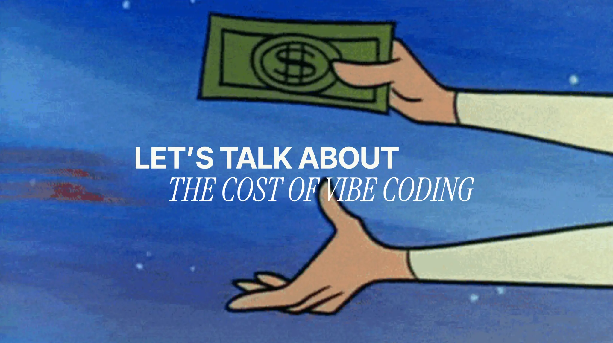 Creative AI workshop slide about the cost of vibe coding